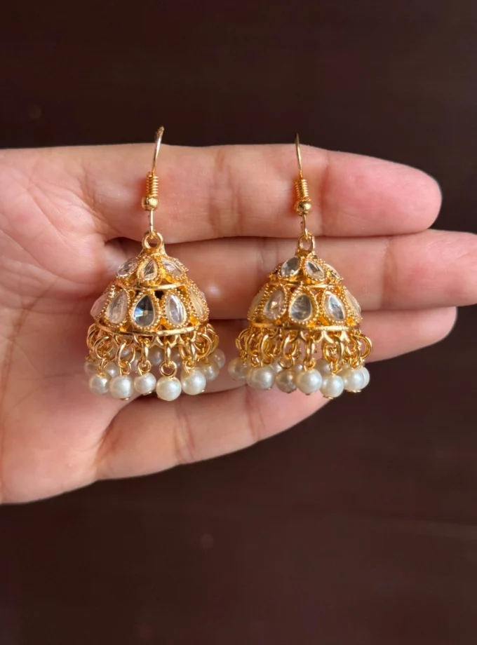 Kundan golden jhumki