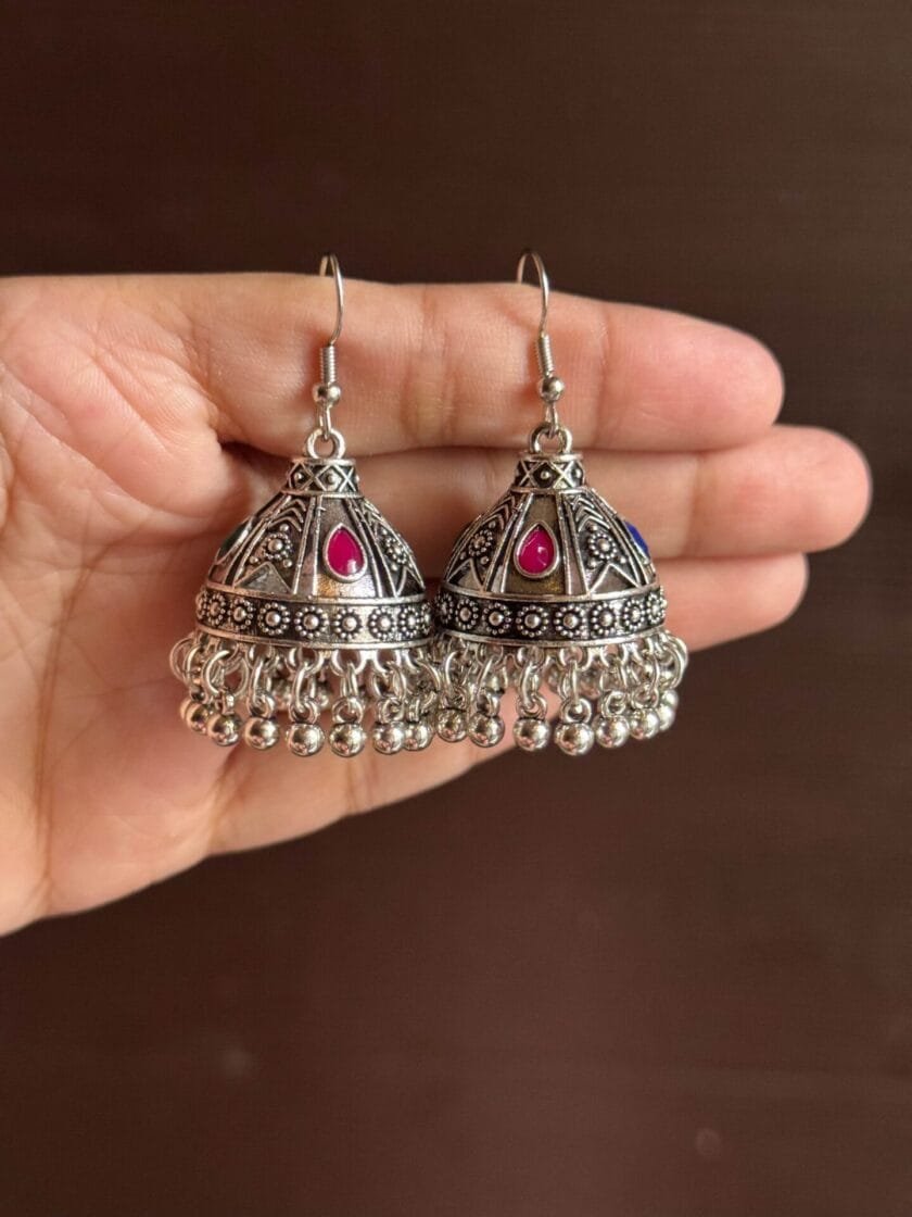 Zara Multicolor silver jhumki