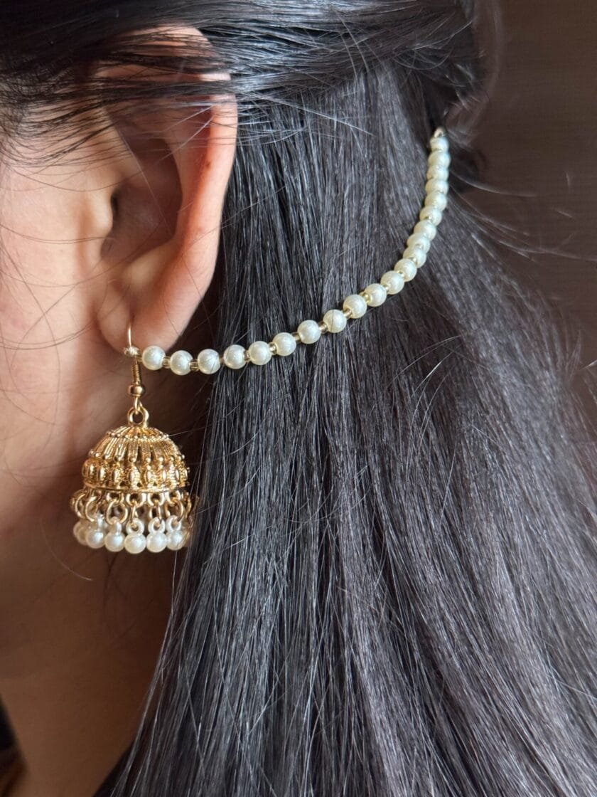 Noori jhumki with pearl saharay - Image 2