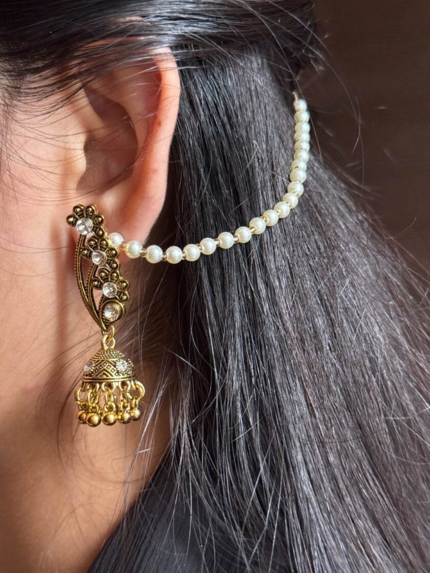 Mah jhumki antique with pearl sahara - Image 2