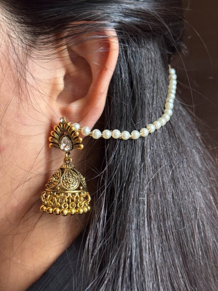 Dilras jhumki with pearl sahara - Image 2