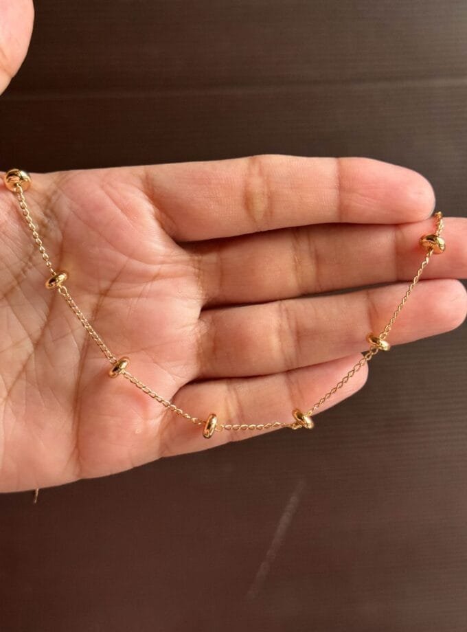 Golden beaded anklet