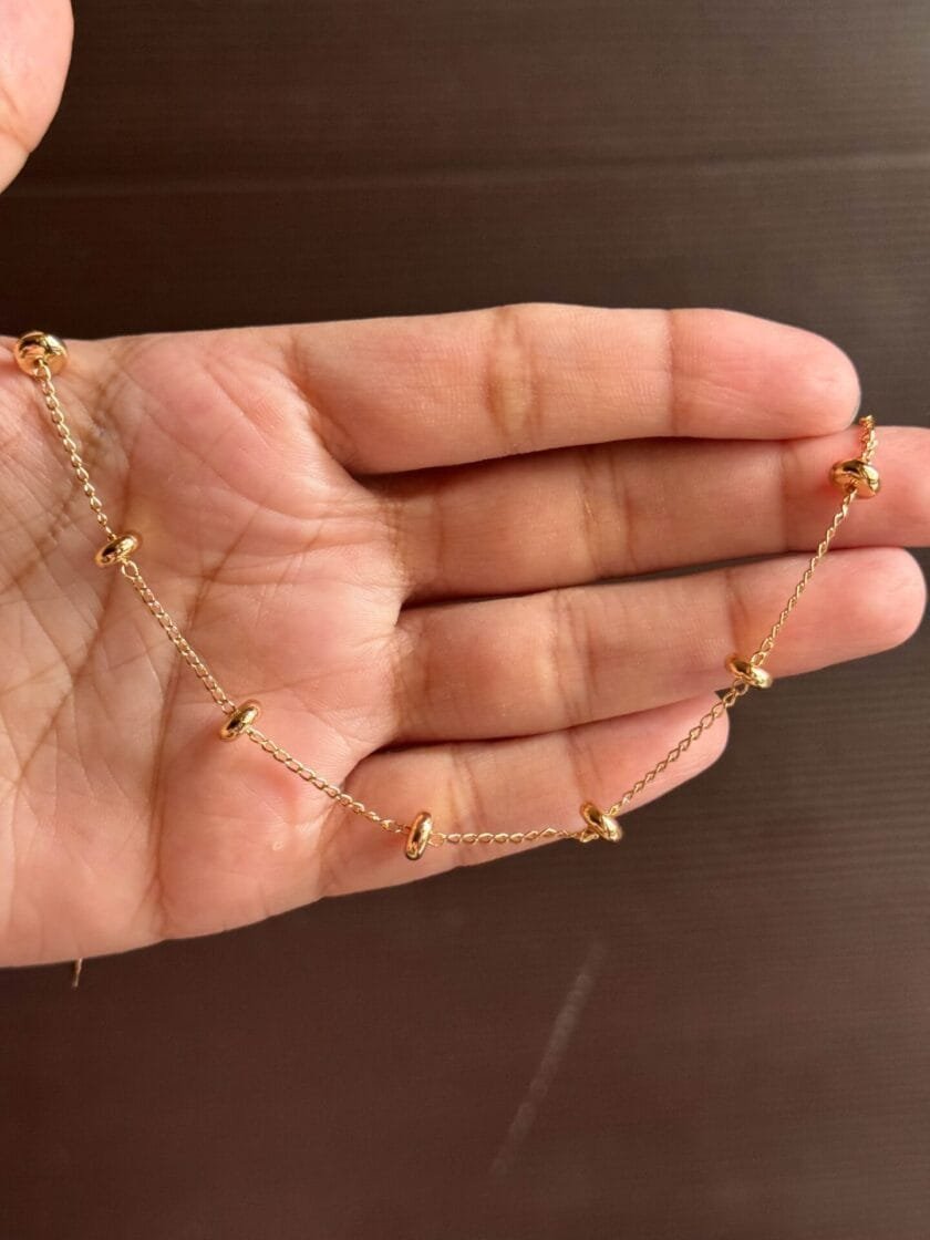 Golden beaded anklet