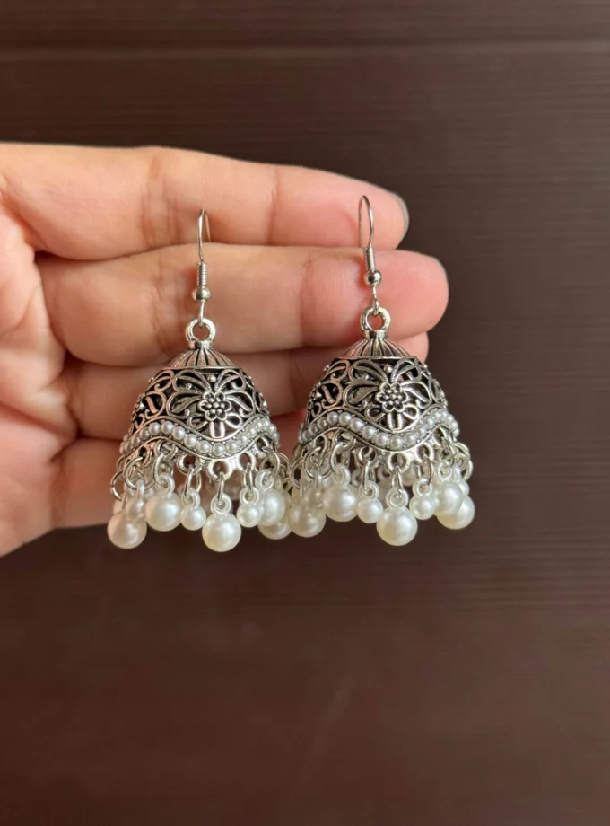 Zinat jhumka silver