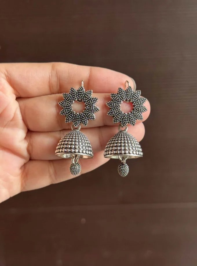 Gulabo silver jhumki