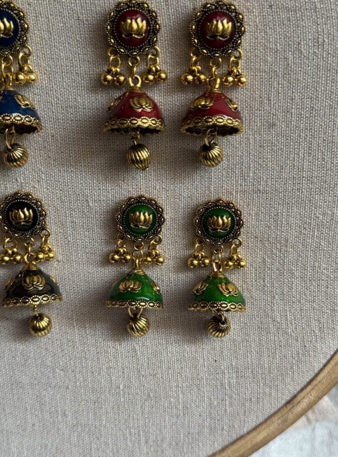 Husn-Ara jhumka antique (available in 8 colors)