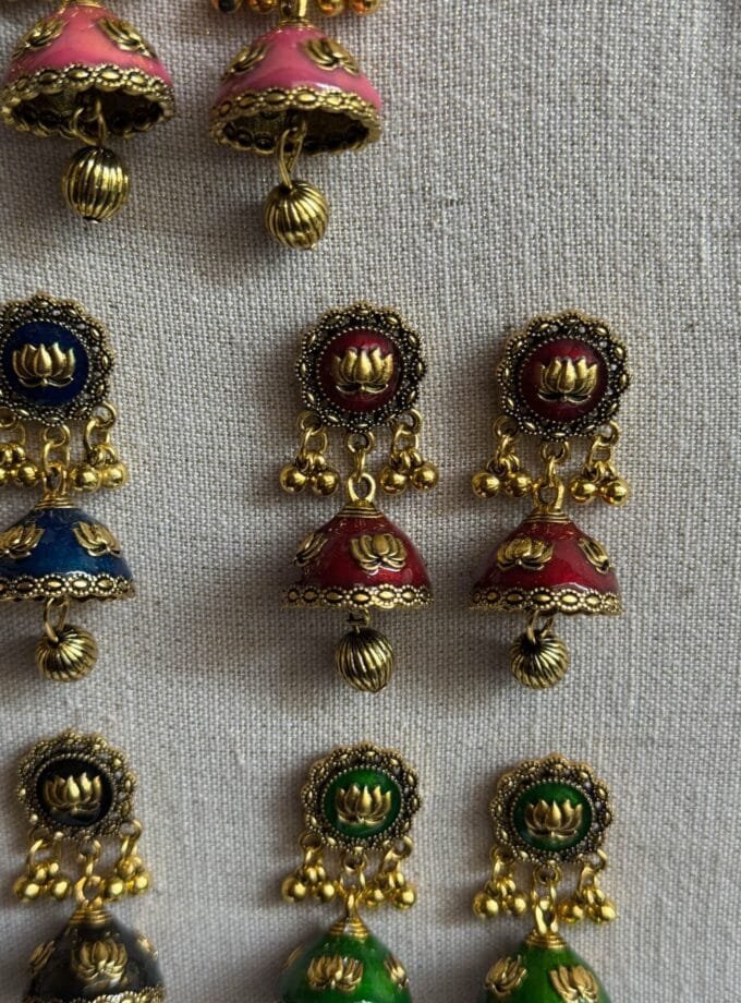 Husn-Ara jhumka antique (available in 8 colors)