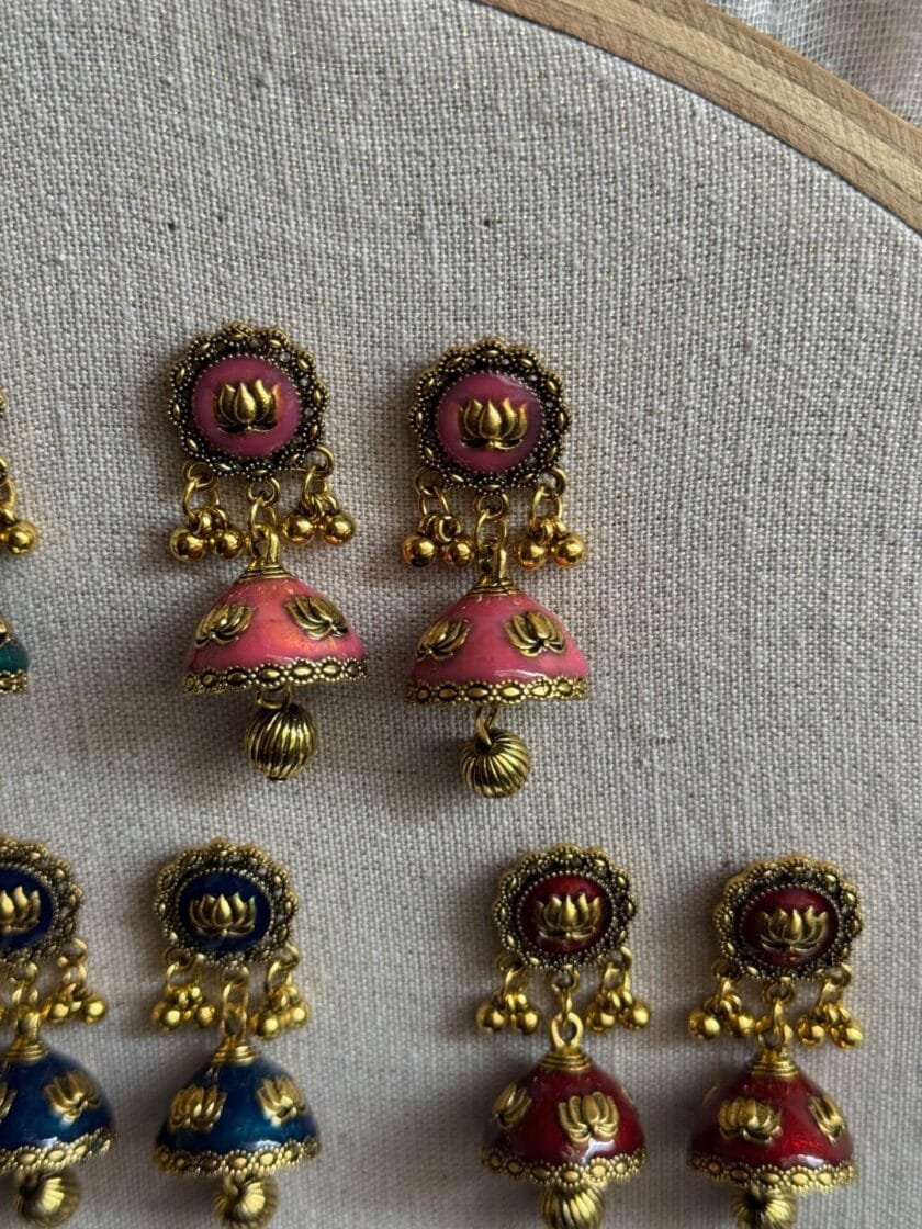 Husn-Ara jhumka antique (available in 8 colors) - Image 4