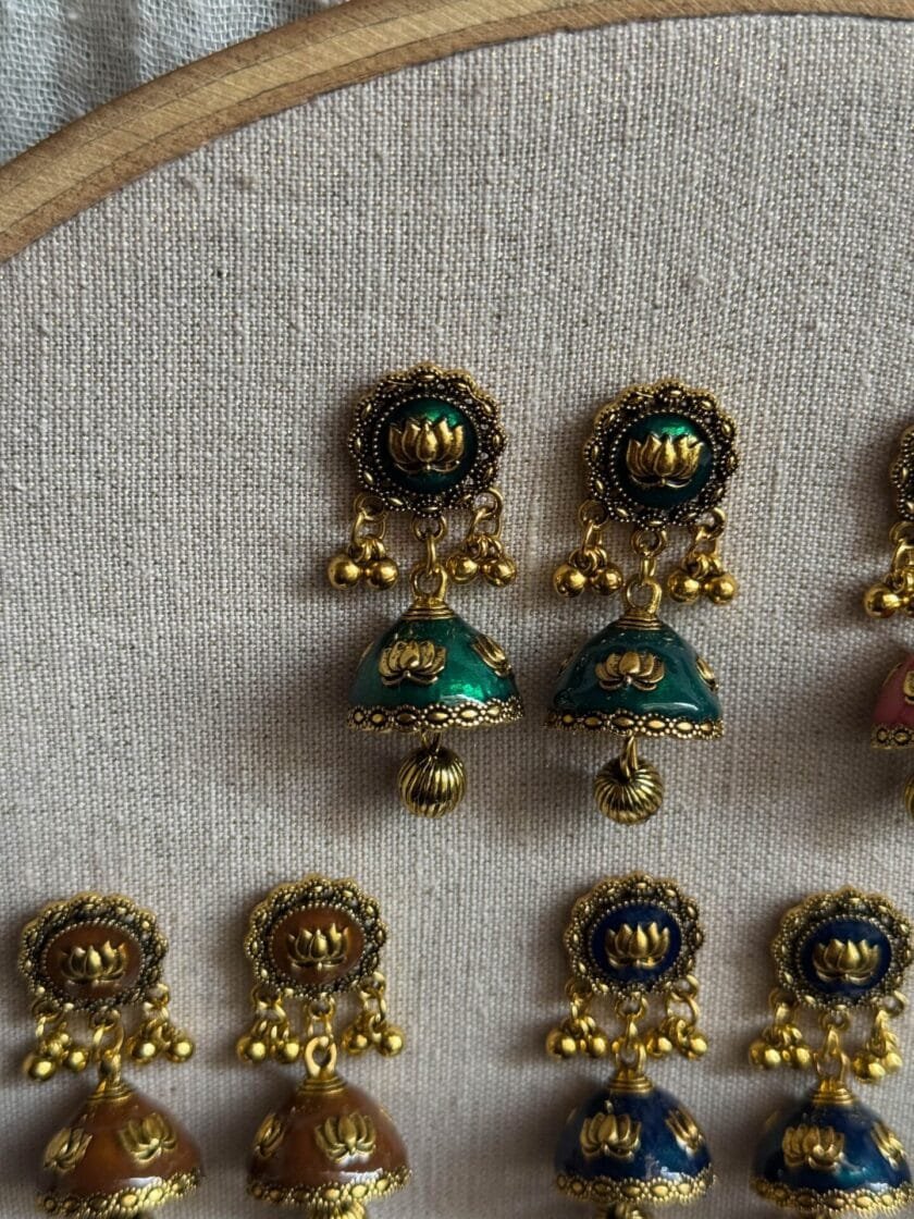 Husn-Ara jhumka antique (available in 8 colors) - Image 5