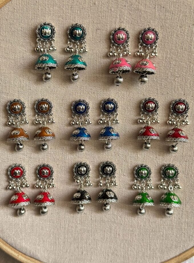 Husn-Ara jhumka silver (available in 8 colors)