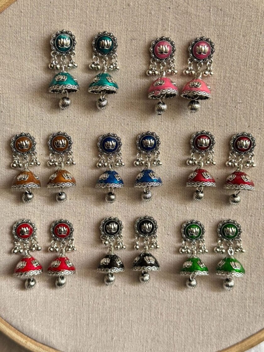 Husn-Ara jhumka silver (available in 8 colors)