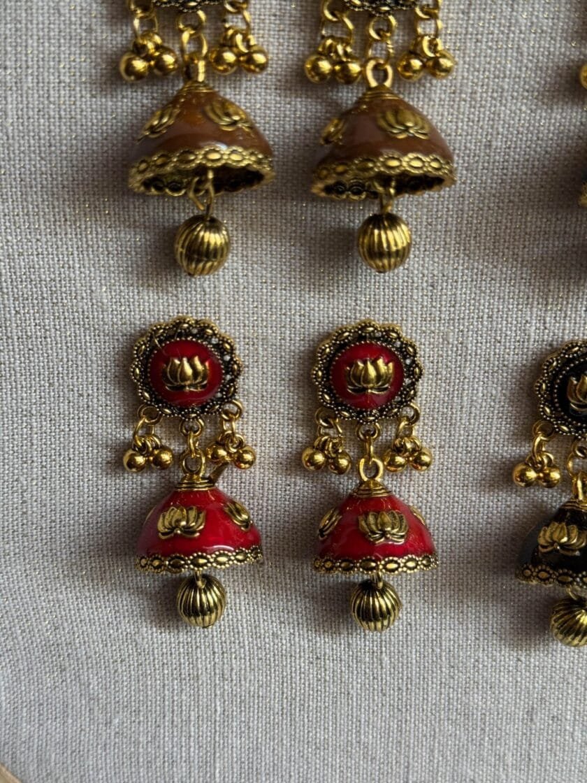 Husn-Ara jhumka antique (available in 8 colors) - Image 3