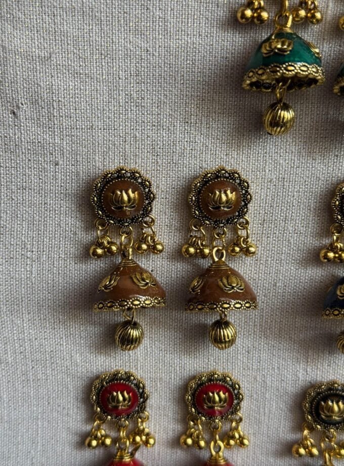 Husn-Ara jhumka antique (available in 8 colors)