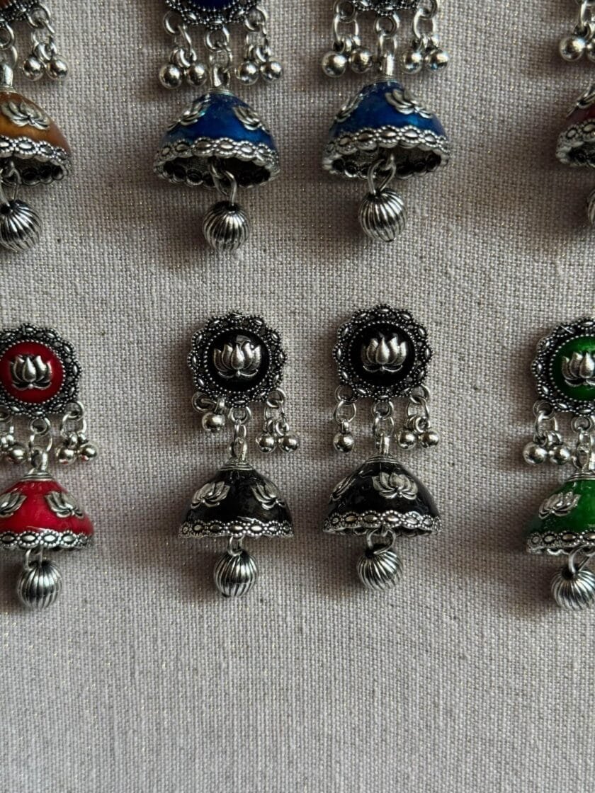 Husn-Ara jhumka silver (available in 8 colors) - Image 8