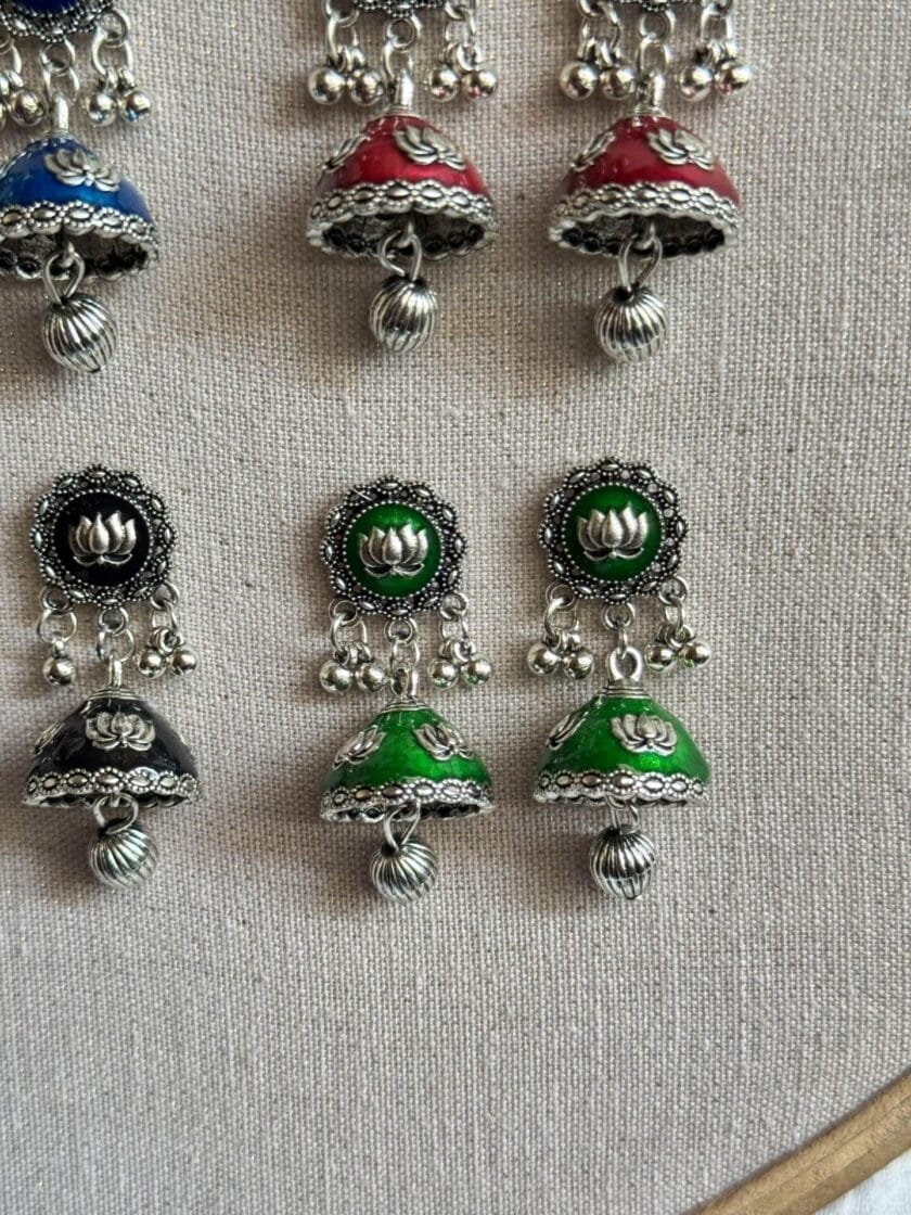 Husn-Ara jhumka silver (available in 8 colors) - Image 7