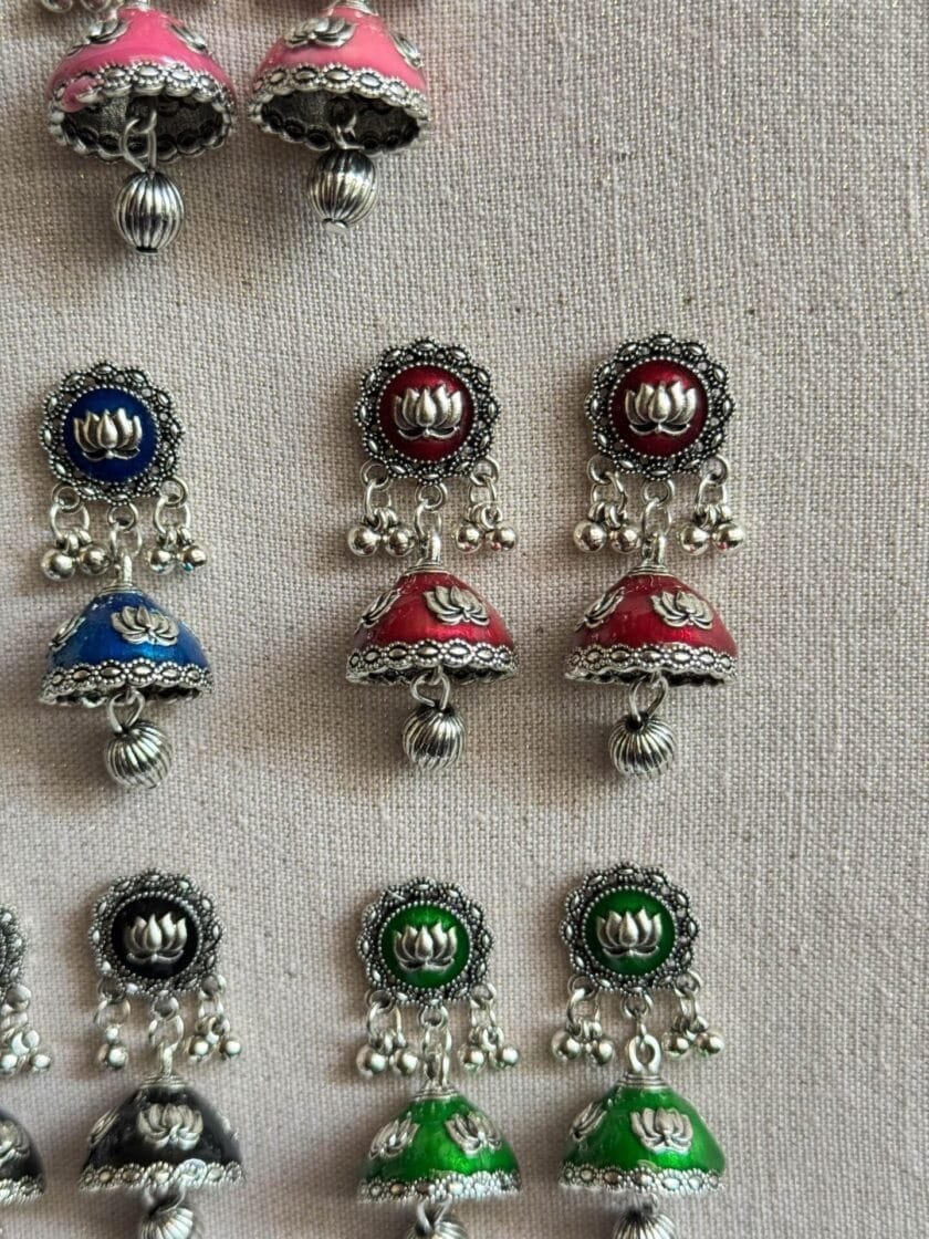 Husn-Ara jhumka silver (available in 8 colors) - Image 5