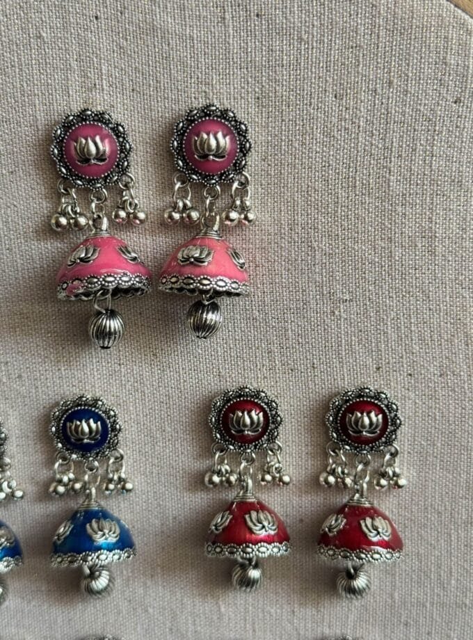 Husn-Ara jhumka silver (available in 8 colors)