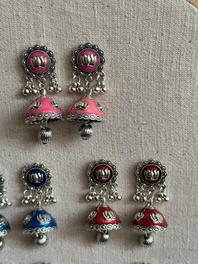 Husn-Ara jhumka silver (available in 8 colors) - Image 3