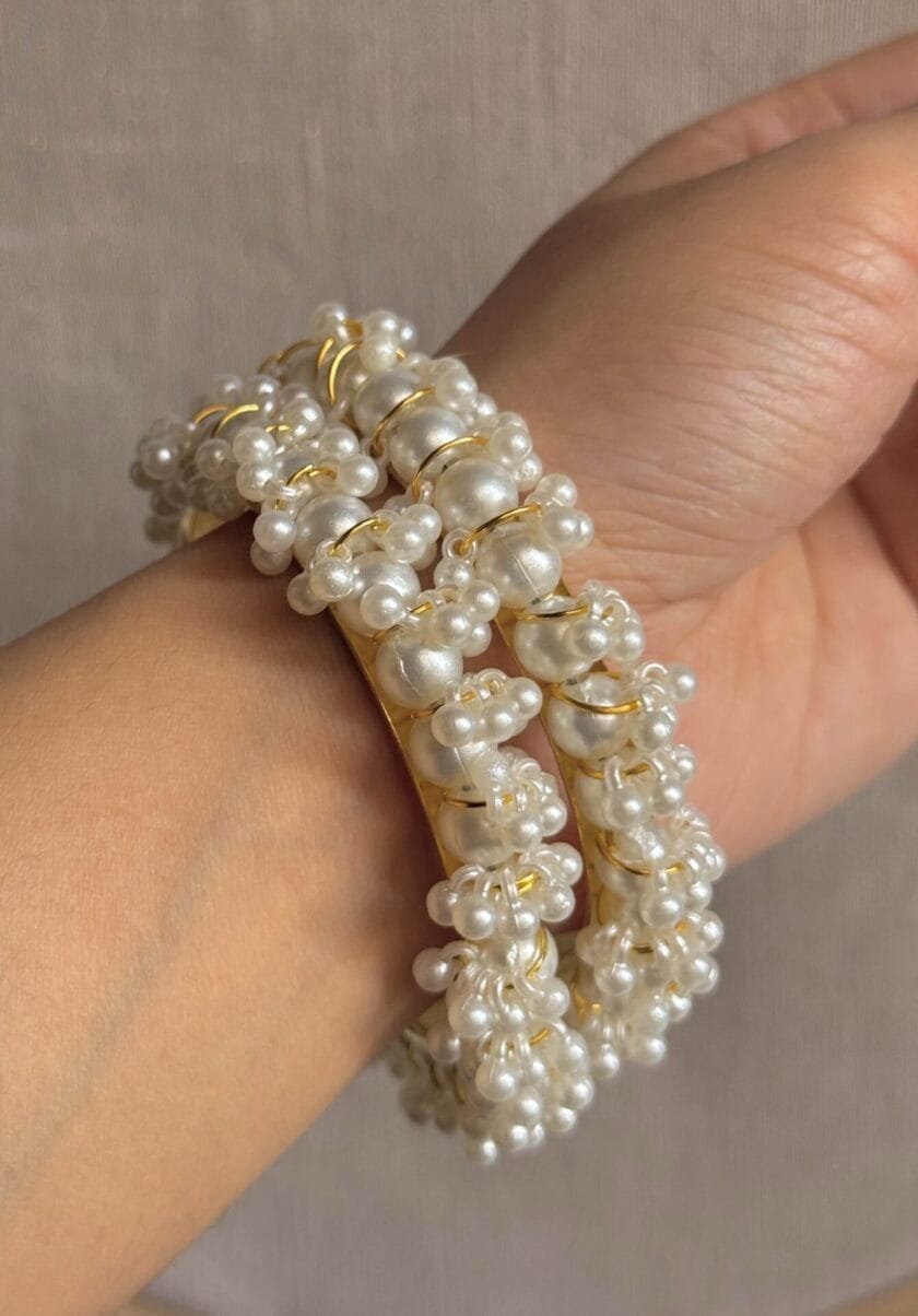 Pearl gajra bangles pair