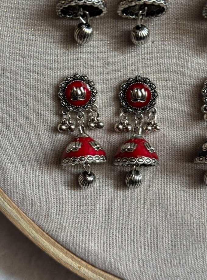 Husn-Ara jhumka silver (available in 8 colors)