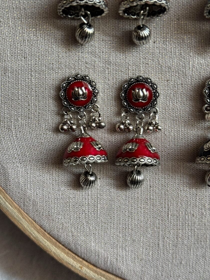 Husn-Ara jhumka silver (available in 8 colors) - Image 9