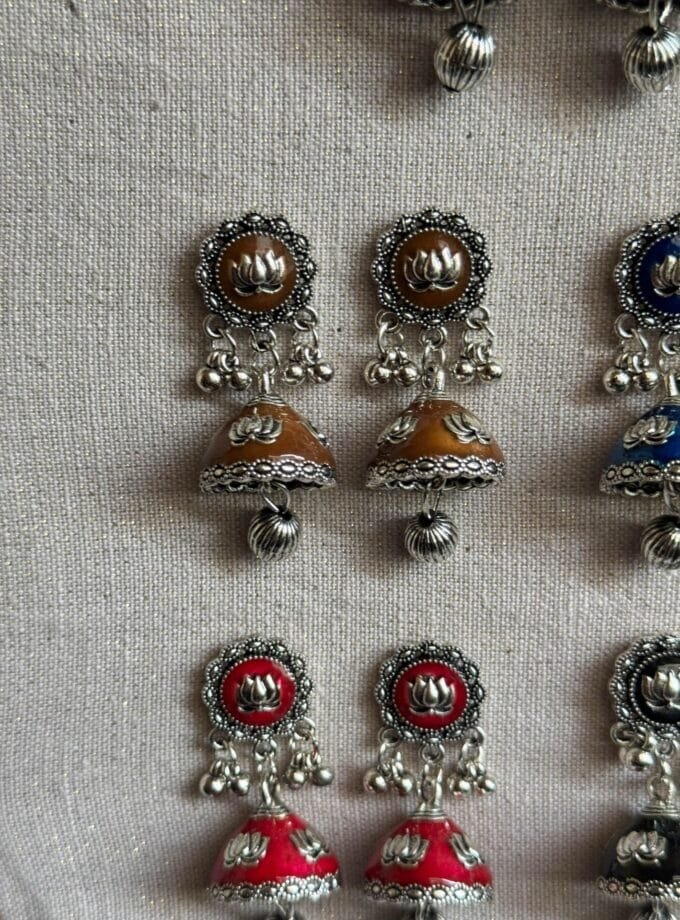 Husn-Ara jhumka silver (available in 8 colors)