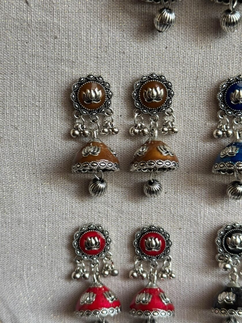 Husn-Ara jhumka silver (available in 8 colors) - Image 6