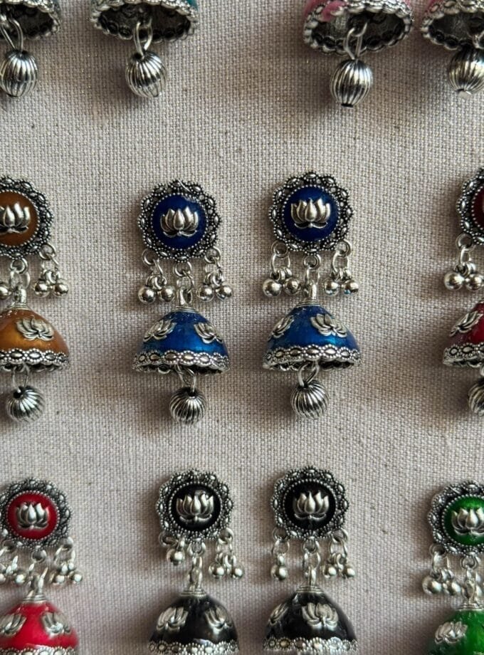 Husn-Ara jhumka silver (available in 8 colors)