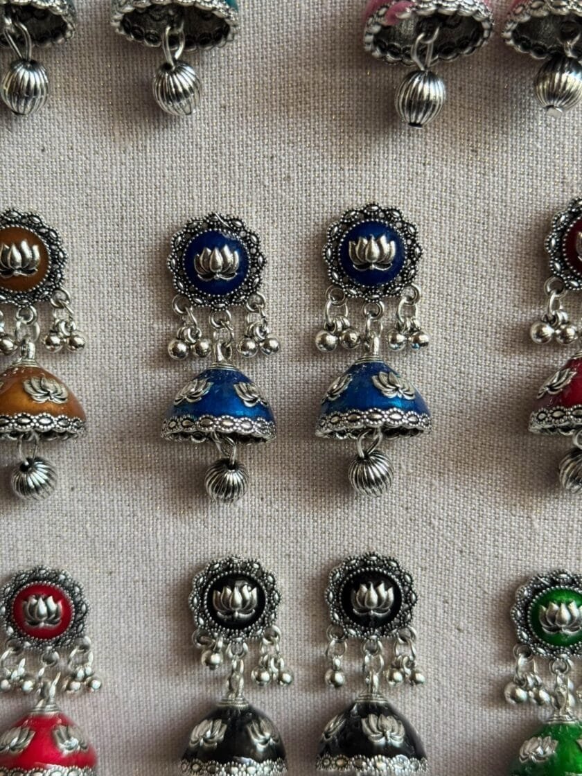 Husn-Ara jhumka silver (available in 8 colors) - Image 4
