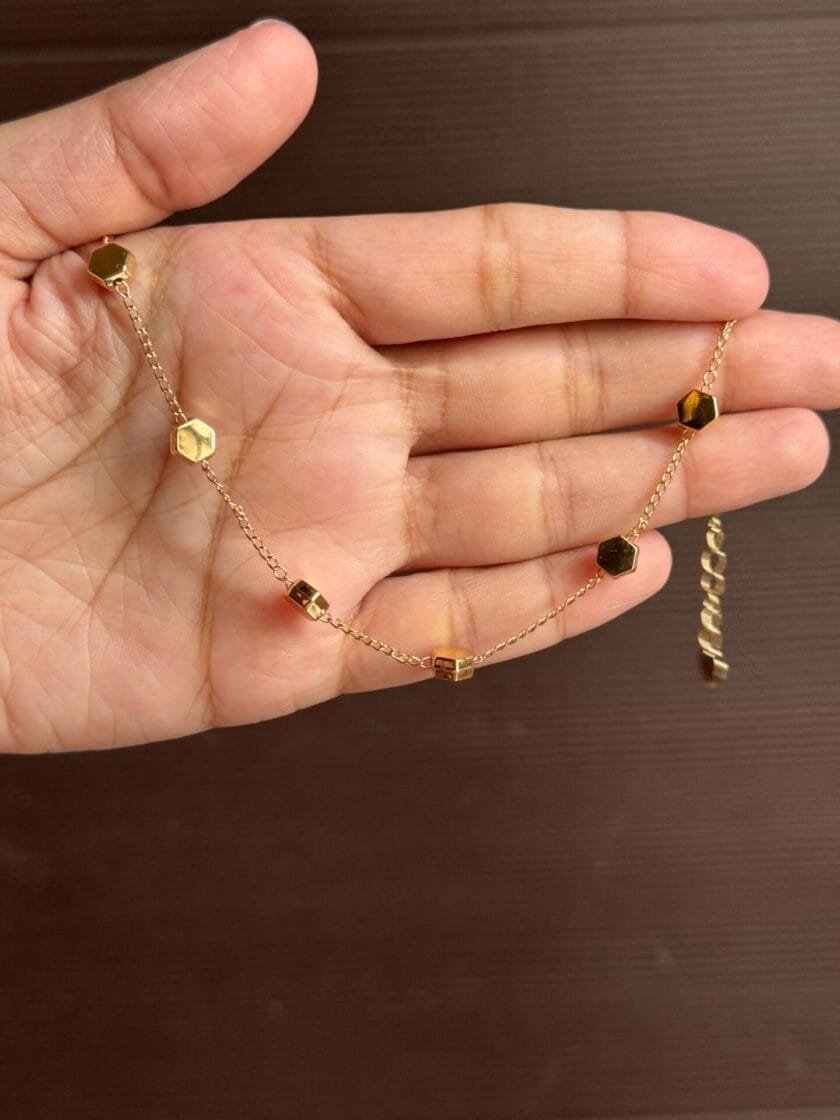 Hexagono Anklet golden