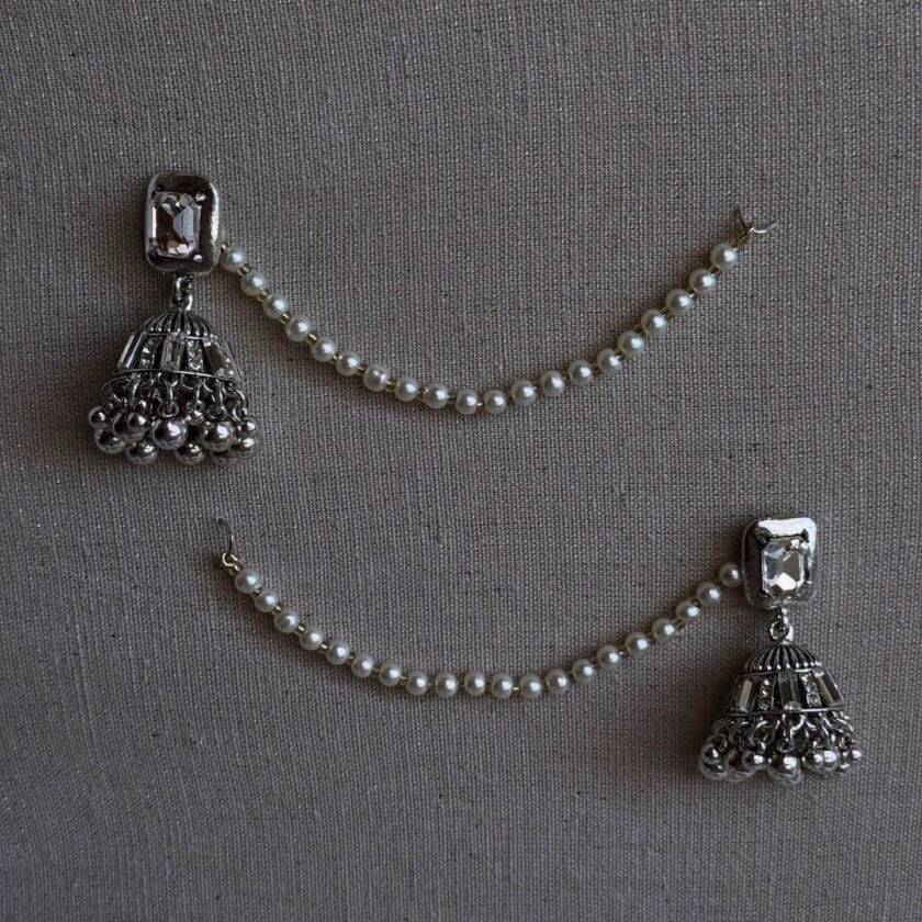 Noor bano jhumki with pearl sahara - Image 2