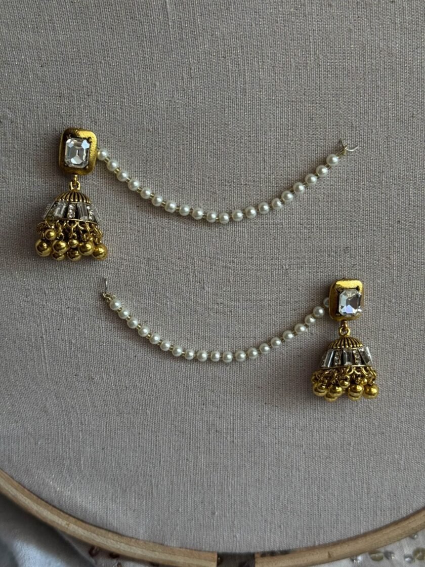 Noor bano jhumki golden with pearl Sahara
