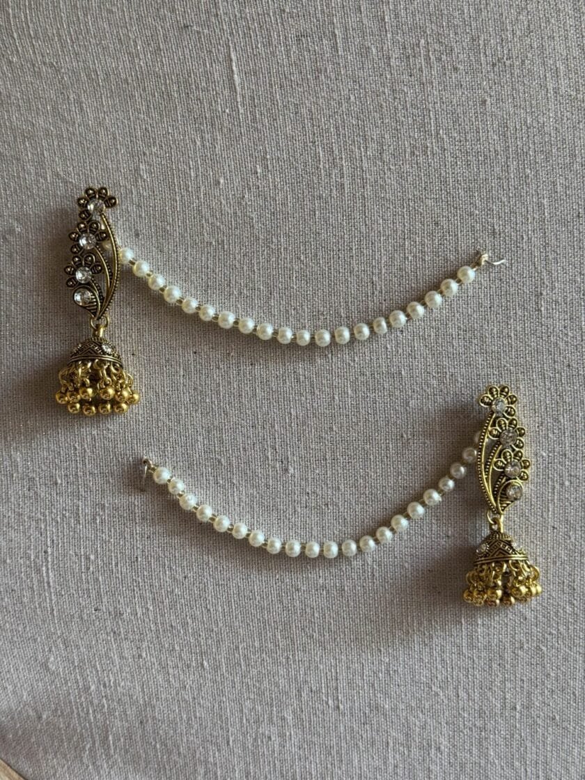 Mah jhumki antique with pearl sahara