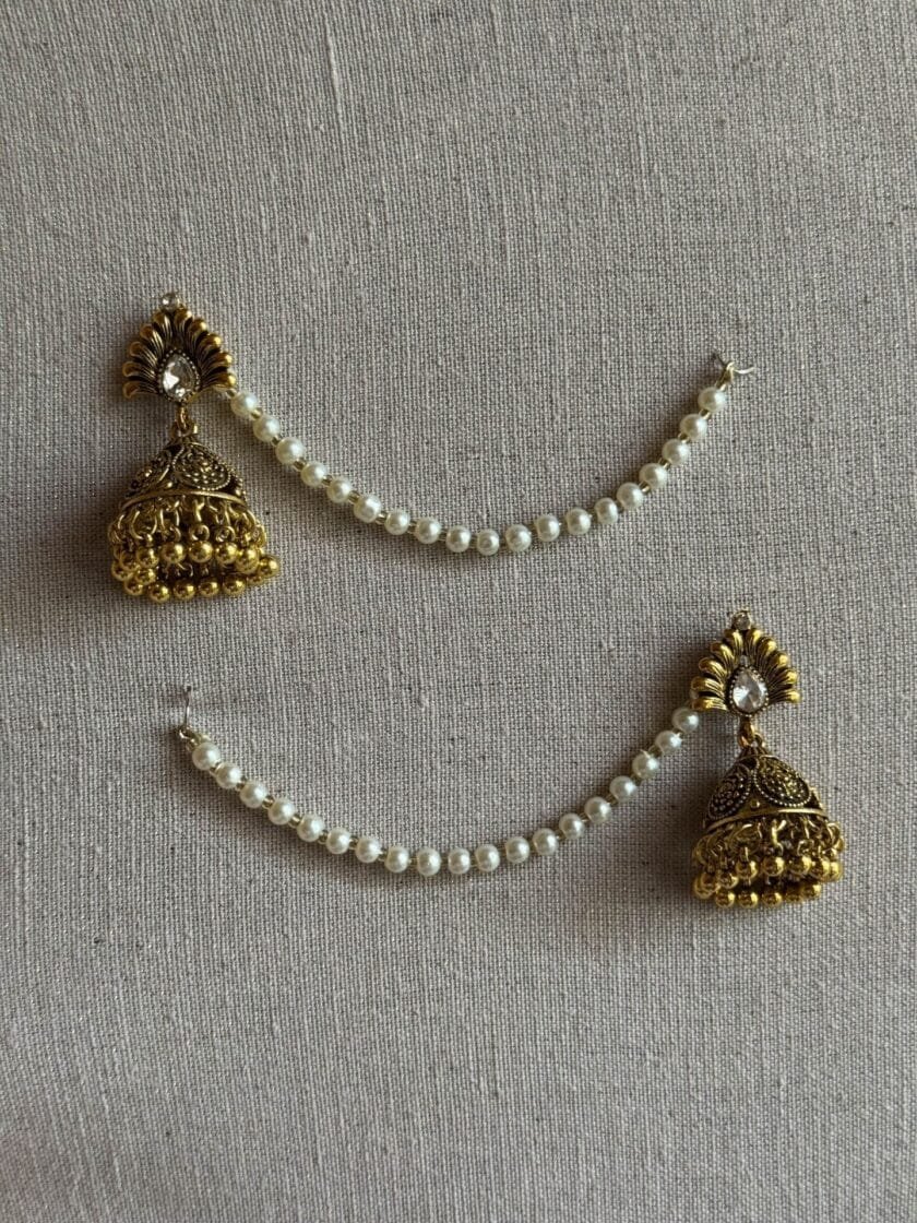Dilras jhumki with pearl sahara