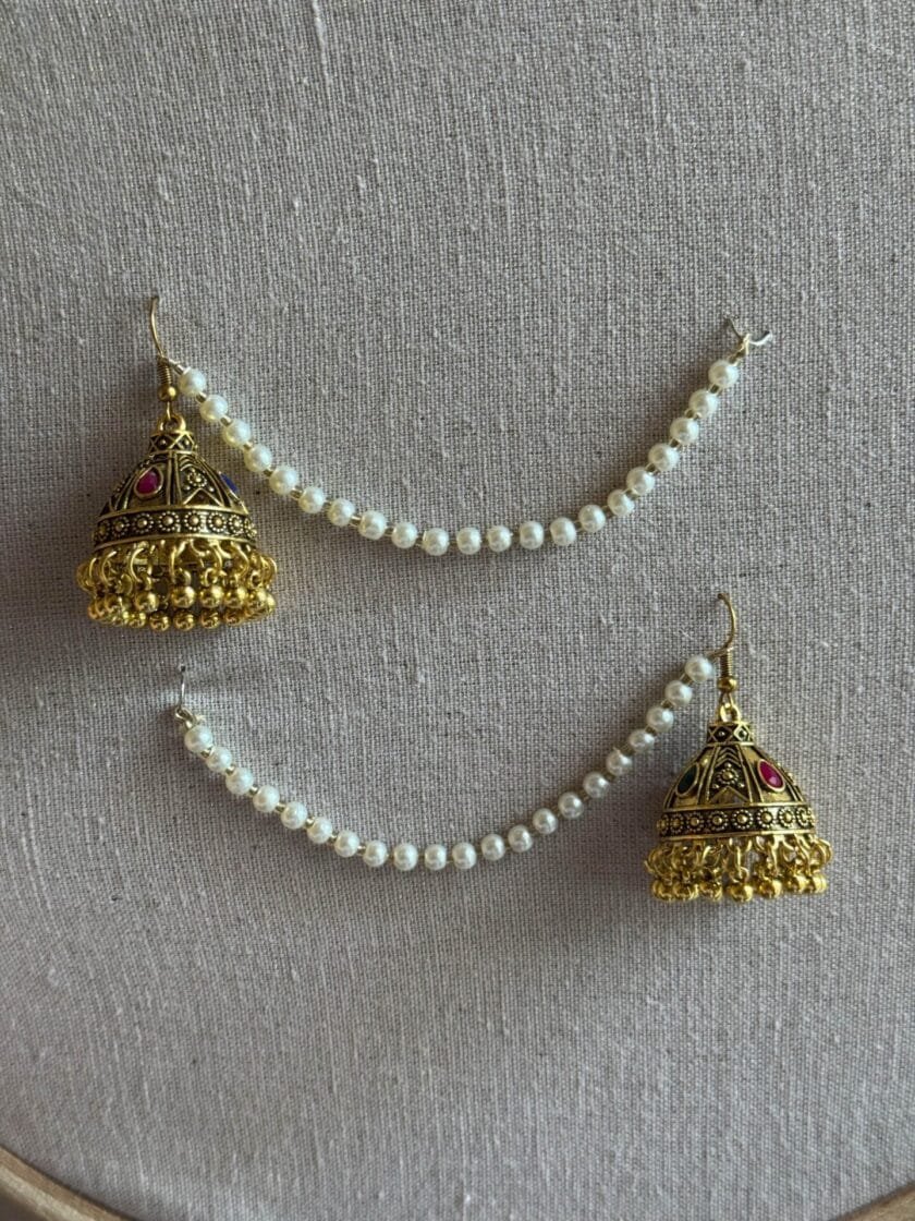 Zara jhumka antique with pearl sahara