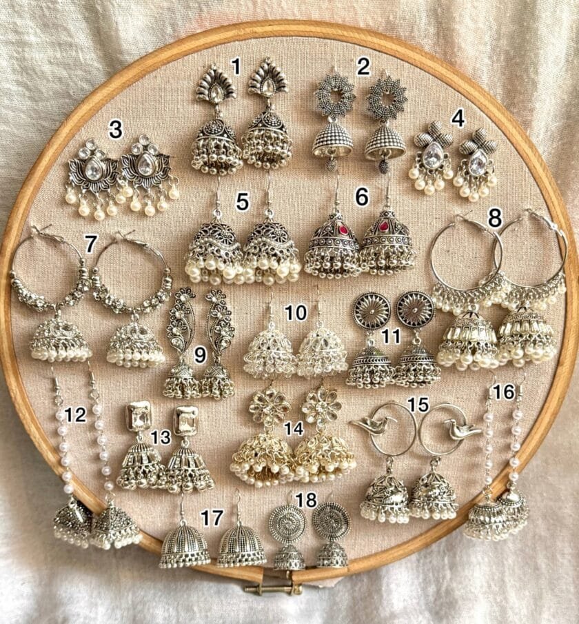 Silver jhumkis