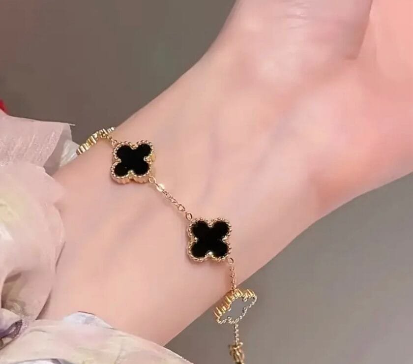 Black clover bracelet stainless