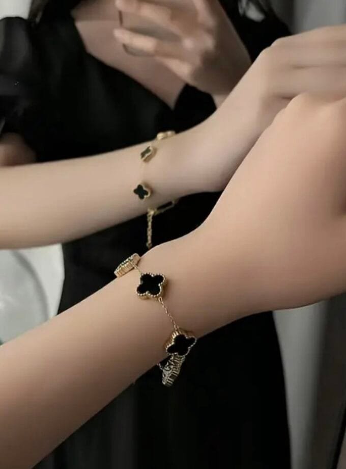 Black clover bracelet stainless