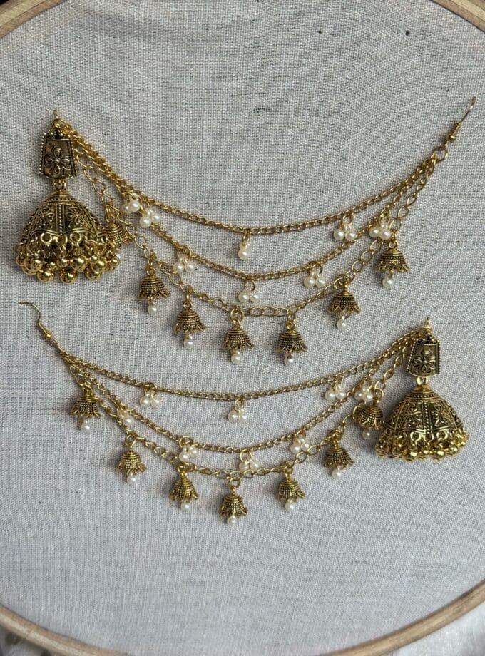 Naqshe nazajat jhumka with pearl saharay