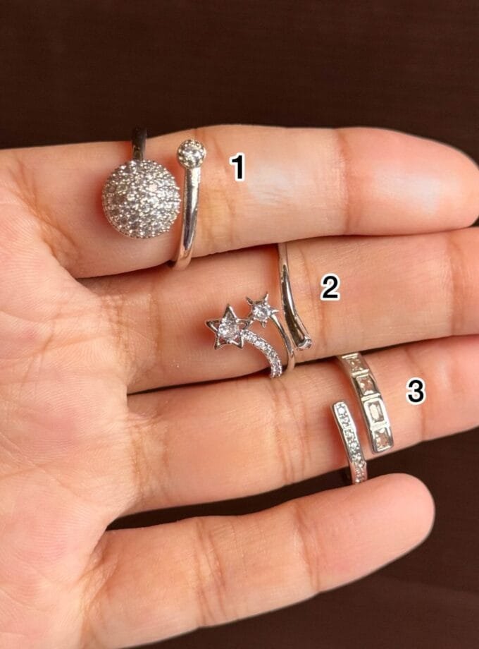 Silver ring adjustau