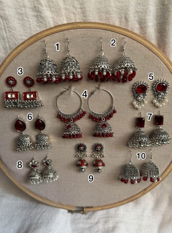 Maroon jhumki