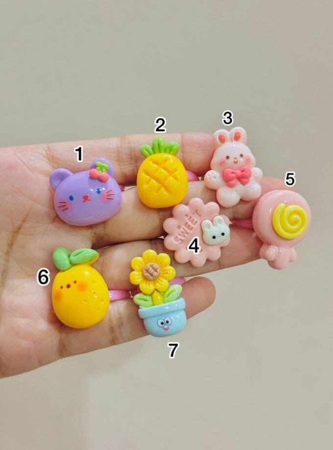 Kawaii Plastic rings for kids