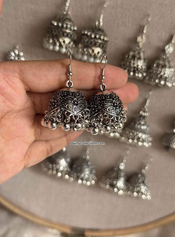 Gul matka jhumki silver