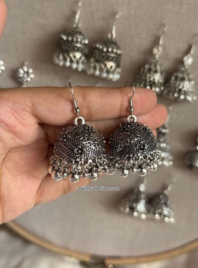 Gul-e-rukh jhumki silver