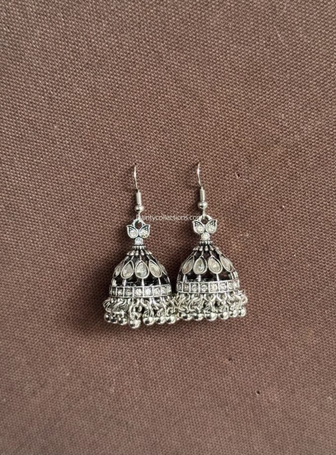 Bano kundan jhumka silver