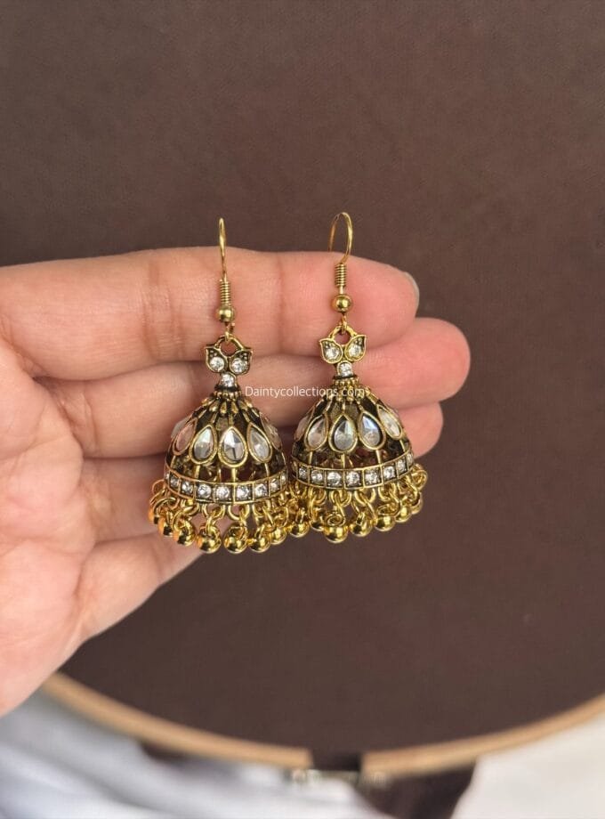 Bano kundan jhumka antique