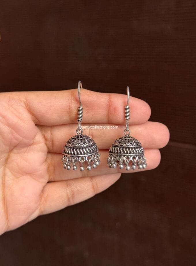 Naaz oxidized jhumki silver