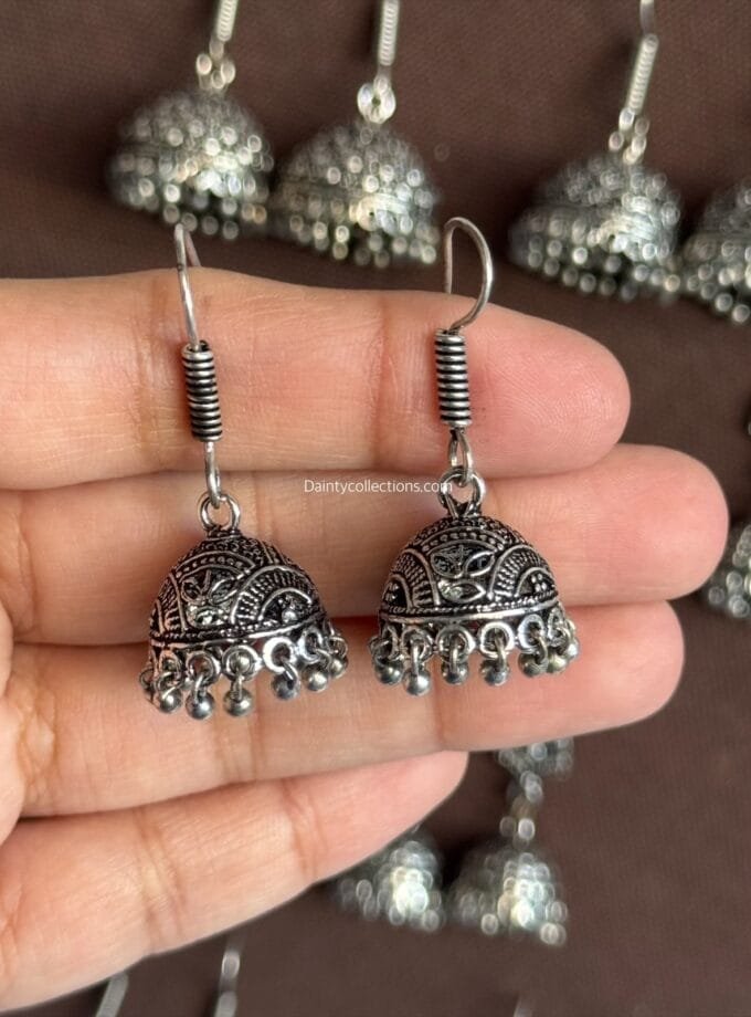Gul naaz oxidized jhumki silver
