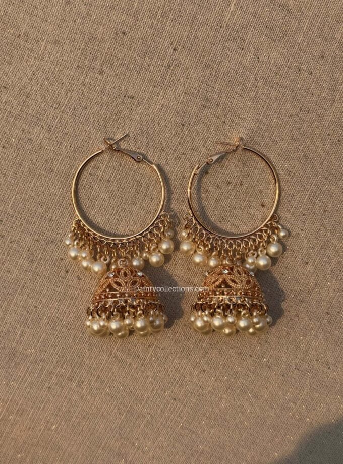 Matka bali jhumka rose gold