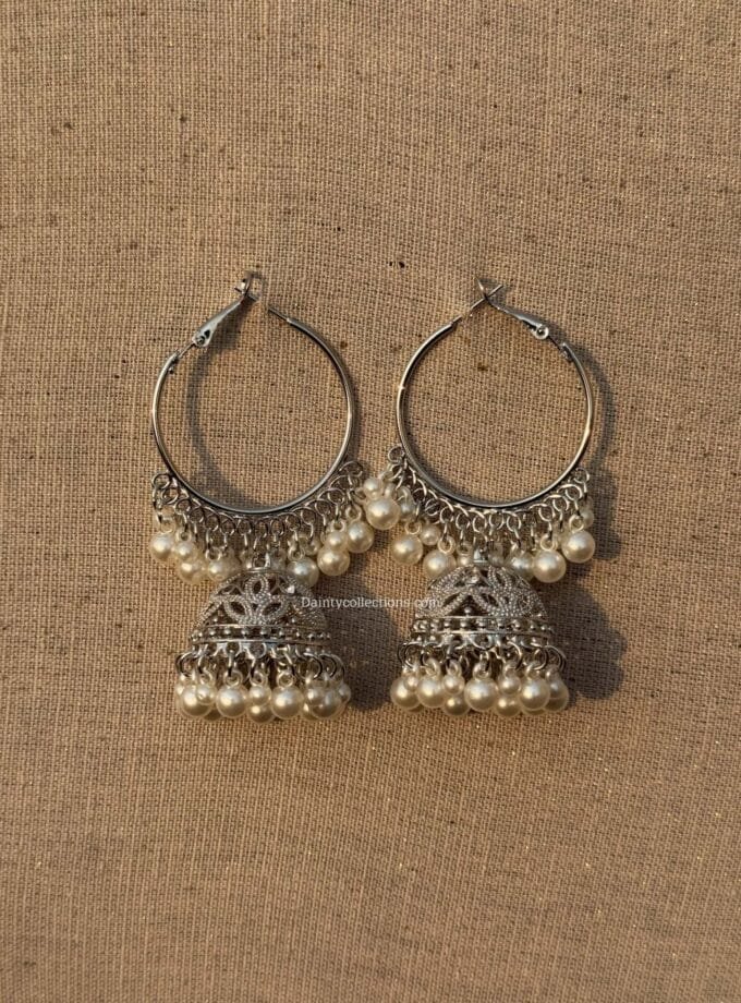 Matka Bali jhumka silver
